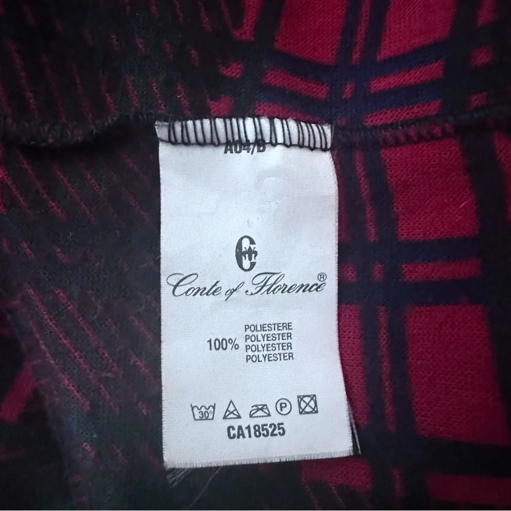 Conte of Florence Vintage Soft Red/Black Buffalo Plaid 1/4 Zip Pullover Fleece